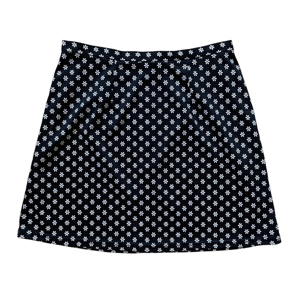 Vintage 90s Y2K Jacob Black White Floral Print High Waist Mini Skirt Medium - Picture 1 of 4